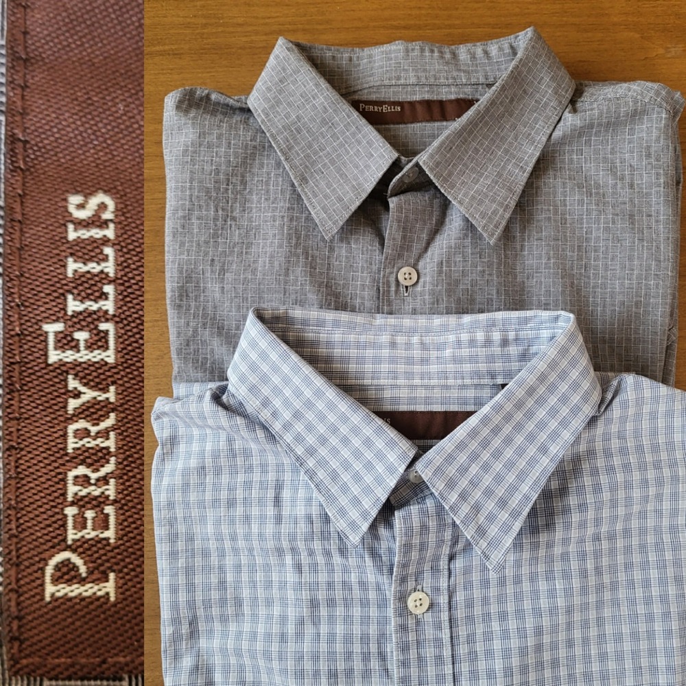 Perry Ellis Dress Shirt‎ Size XL | 100% Cotton | Bundle of 2